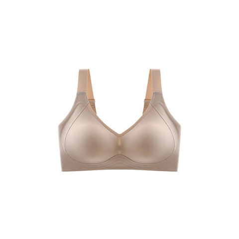 The Everyday Lift in Sand, wireless seamless bra, front view